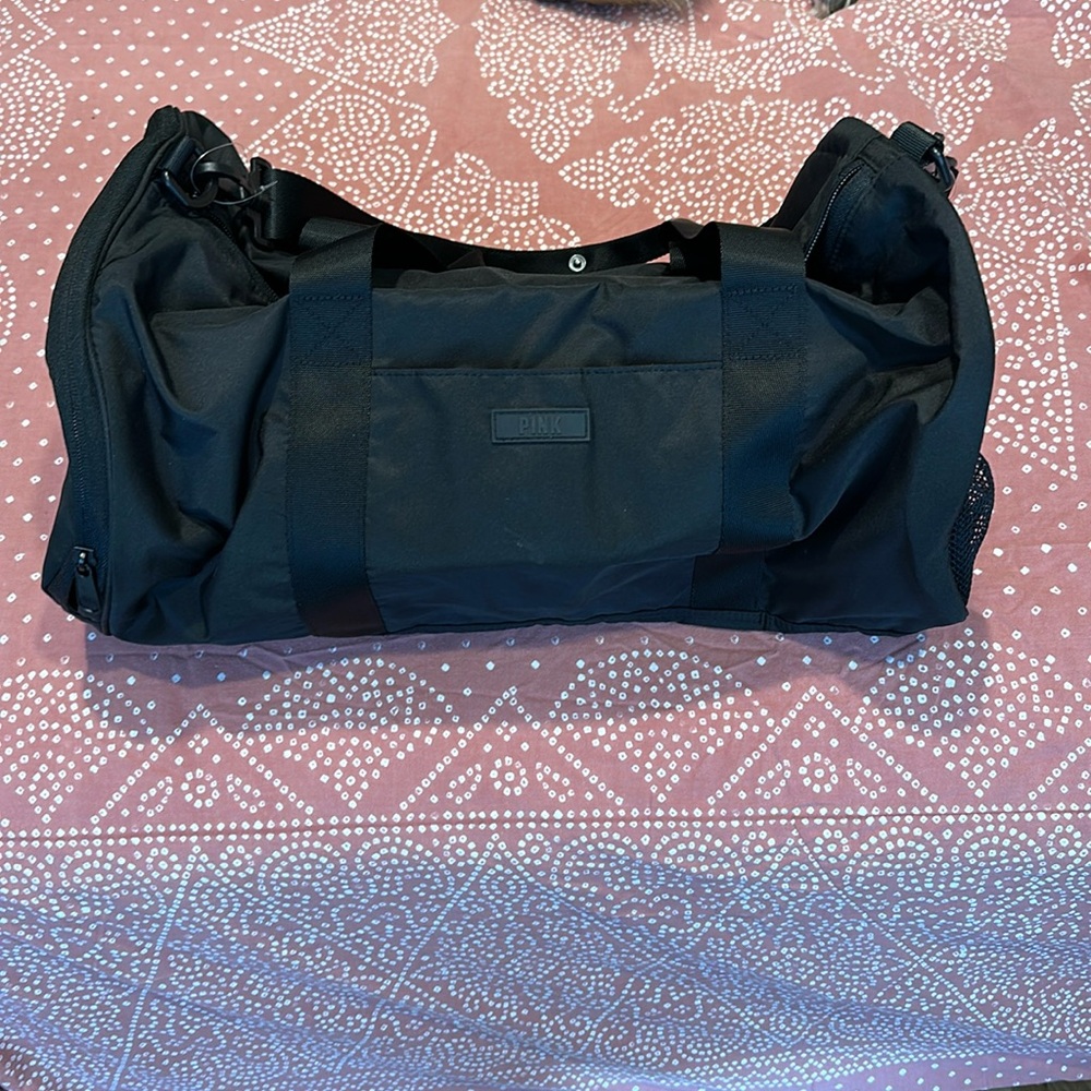 Pink duffle bag